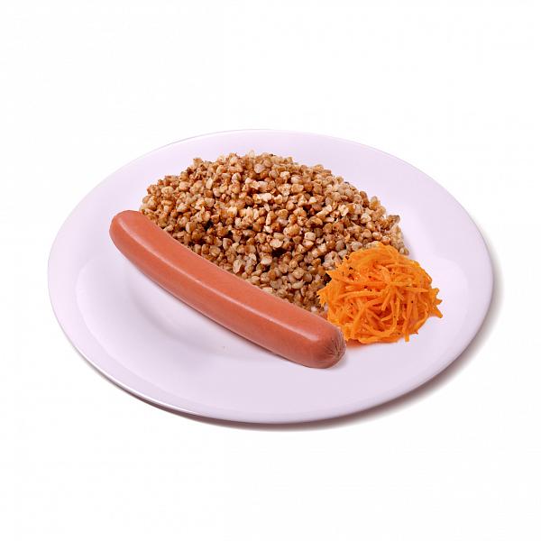 Гречка с  сосиской